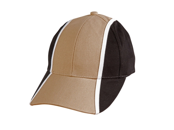 Heavy brushed cotton tri-colour baseball cap