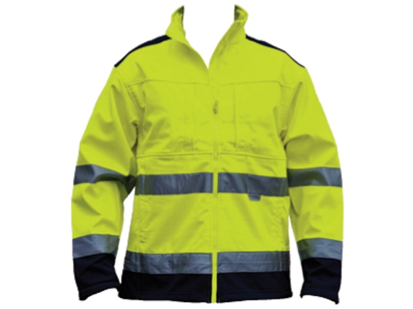 High visibility two tone softshell jacket with 3M reflective tapes